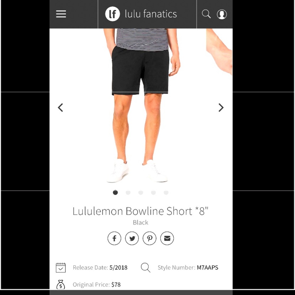 luluemon bowline short ‘8